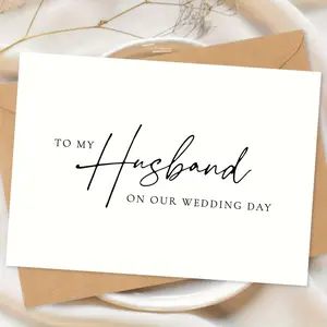 On our wedding day, I gave my husband a perfect husband card, husband wedding card, husband card, Greeting Card
