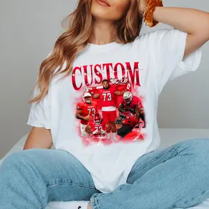 Custom Football T-Shirt, Football Bootleg T-Shirt, Football Birthday, Team Number Player Name Photo Shirt, Family Shirt, Personalized Shirt