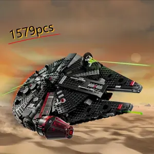 New Moc1579 Dark Falcon Starfleet Spaceship DIY Model Kit, 75389 Assembly Set, Kids Toy, Holiday Gift, Educational Building Blocks