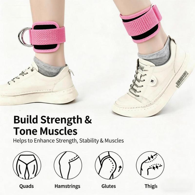 Ankle Strap for Cable Machines & Resistance Bands, 2 Counts Workout Cuffs for Home & Gym, Glutes, Kickbacks, Leg Extensions, Stretching Gear for Men & Women