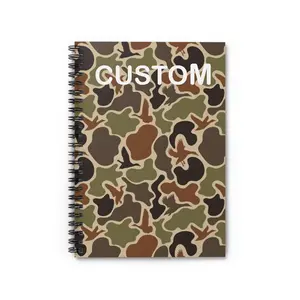 Personalized Everything Camo Collection – Duck Hunter Camo with Flying Ducks Spiral Notebook, Ruled Line Journal, Outdoor Style Stationery