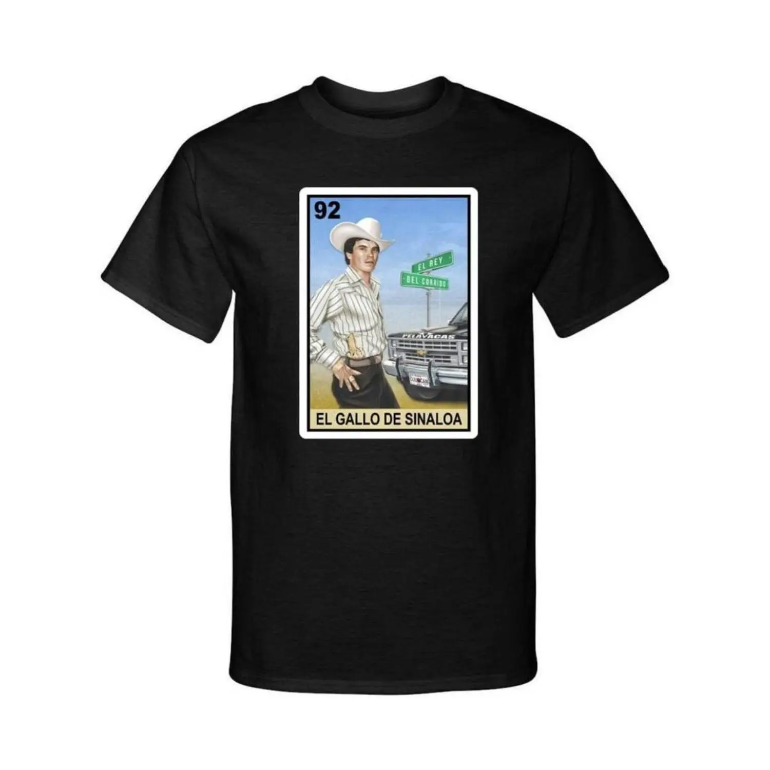 Chalino Sanchez El Gallo De Sinaloa T Shirt Mexican Loteria Bingo Corrido Graphic Tee