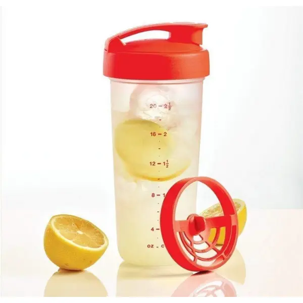 Tupperware Quick Shake, gravy maker, salad Dressing Shaker Quick Shake Container 20 Ounces Classic Sheer Ice Plastic Airtight Leak-Proof Seal with Pouring Spout for Mixing & Measuring Modern Design 600 mL PP Material