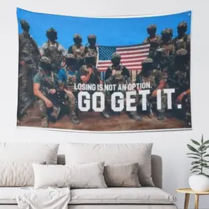 Losing Is Not An Option Go Get It Motivational Flag 3x5 Ft, Military American Patriotic Banner, Man Cave Garage Bedroom Wall Decor, Easy Hang Outdoor Indoor Fabric Tapestry