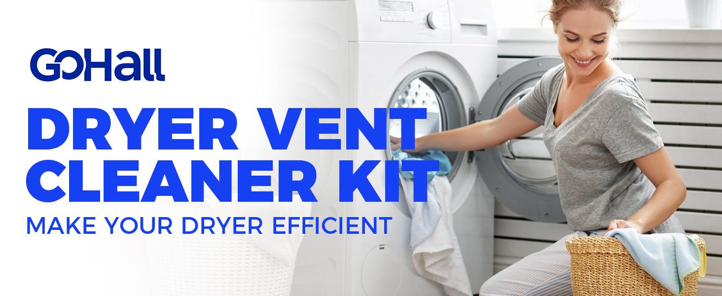 Dryer Vent Cleaner Kit 2 Pieces Vacuum Hose Attachment Lint Brush Universal Quick Lint Remover Deep Cleaning Improve Dryer Efficiency Lower Electric Bills