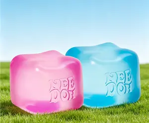 Schylling NeeDoh Nice Cube Super Solid Squishy - Viral Stress Relief Fidget Toy, Soft Sensory Gumdrop Texture, Perfect Cute Gift for Kids, Adults, Anxiety Relief, Office Desk, Classroom, Calming Tactile Play