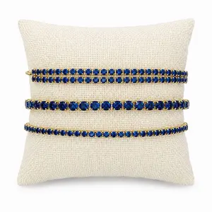 Deep Blue Tennis Stack - Fits 6.5 to 7 inches - Gold Plated