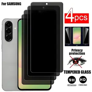 4 Pcs Privacy Screen Protector Suitable for Samsung Galaxy S25 FE A14 A15 A16 A17 A24 A25 A26 A27 A34 A35 A36 A37 A51 A52 A52s A53 A54 A55 A56 A57 Privacy Protection Tempered Glass Easy install Full Cover Anti Scratch 9H Glass