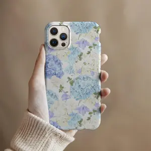 Watercolor Floral iPhone Case – Aesthetic Hydrangea Design for iPhone 11 12 13 14 15 16 Pro Max Plus
