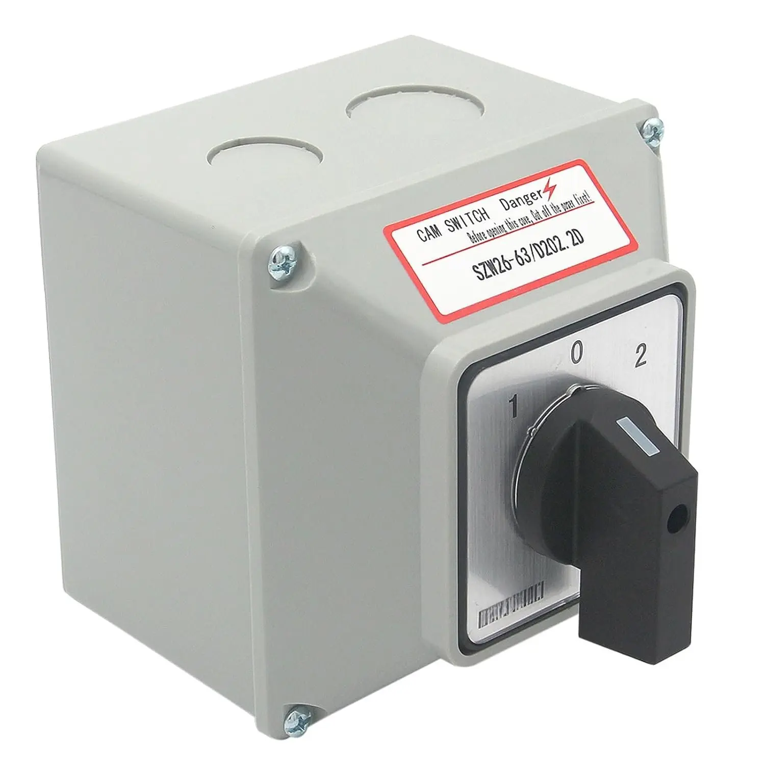 63A Rotary Changeover  with Master  Exterior Box, 660V 3 Position 2 Phase 8 Terminals Universal Selector  SZW26-63/D202.2D IP65