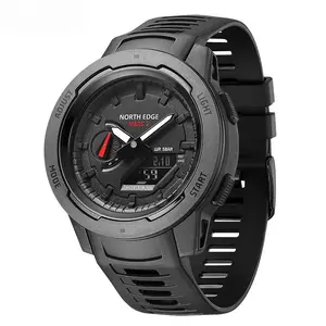 Men's Military Watch Digital Carbon Fiber Case For Man Waterproof 50M Sports Watches World Time LED Wristwatch