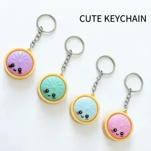 4PC Cute Mini Dumpling Keychain – Adorable Cartoon Pendant for Backpacks, Keys & Bags, Kids & Gifts, Soft & Durable