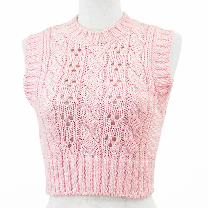 Pre-owned PRADA Cotton Small Leather Goods Cropped Knit Vest Knit