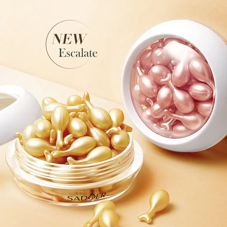 Snail & Rose Essence Facial Serum Capsules, Anti-Wrinkle & Firming Treatment for Deep Hydrating Skin Repair, for All Skin Types - 30 Count, Dewy Skin