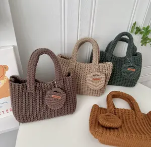 Handmade Knit Mini Tote Bag Handmade Knit Mini Tote Bag