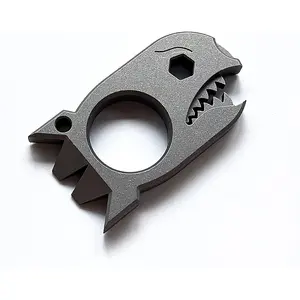 EDC Pry Bar with Bottle Opener Wrench Titanium Prybar Multi Tool, Keychain Multitool Tool, Pocket Crowbar for Outdoor Camping Hiking Fishing (grey)