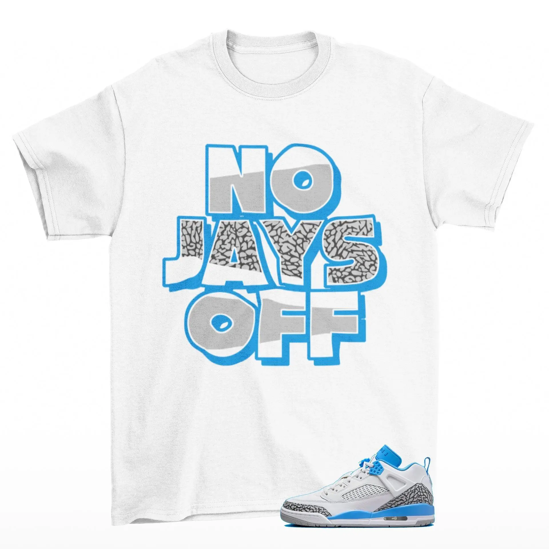 Jay All Day Sneaker Shirt White to Match Jordan Spizike Low University Blue