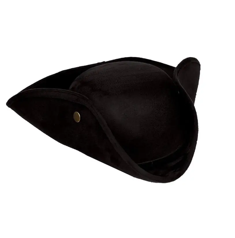 Tricorn Hat - Brown or Black - Colonial - Pirate - Costume Accessory - One Size
