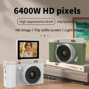 Portable HD Digital Retro Camera, 16x Digital Zoom, Vintage Vlog Video Recording, 2.4 Inch 180° Flip Screen Selfie Camera Ccdflash Memory Card Not Included, High Definition Camera