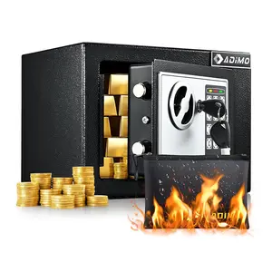 Adimo Safe Box, Small Safe for College Dorm Room, Money Safe with Fireproof Safe Bag for Cash or Document, Keys &Pass Code Home Safe with Wall Safe Kits