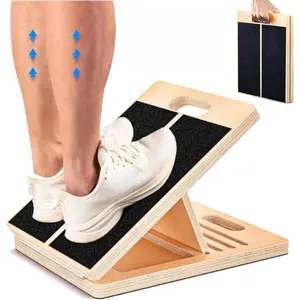 Slant Board for Calf Stretching, Adjustable Portable Wooden Incline Board for Calf Stretcher with Training Poster, 300 Lbs Weight Capacity Calf Stretch Wedge for Leg Exercise, Squat & Physical Therapy