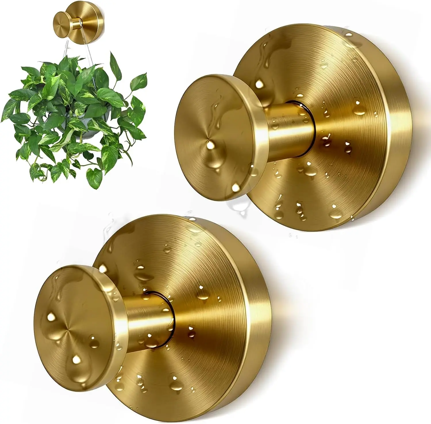 Suction Cup Hooks for Bathroom Accessories - No-Drill Silver Hooks with 15lb Capacity, Twist-Lock Setup Saves Wall Damage, for Towels, Robes, Loofah; Mountable on Bathroom Walls, Kitchen Glass, Mirrors, Tile, Smooth Non-Porous Surfaces