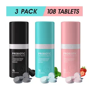 MISSICEY Probiotic Toothpaste Tablets | Fluoride-Free Chewable Solid Toothpaste | Fresh Breath & Enamel Whitening | Travel-Friendly Oral Care for Daily Use