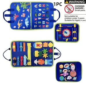 Busy Board Montessori Toy, 1 Count Preschool Activity Board for Learning Fine Motor Skills, Educational Toy for Boys and Girls