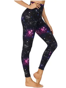 Galaxy Queen High Waist Star Printed Tights - Women's Yoga Pants, Suitable for Running, Gym and Outdoor Activities, Abdominal Control Hip Lifting and Dreamy Comfort (Casual Sportswear, Starlight Style)