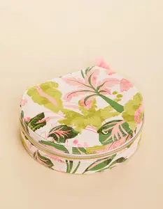 Spartina 449 - Large Round Jewelry Travel Case Palm Paradise