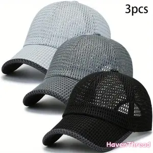 [Summer Shade Duckbill Cap] 3pcs set, summer shade duckbill cap, outdoor breathable sports baseball cap, a good choice for travel, vacation, running, fishing, hiking, camping, and holiday