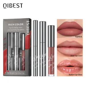 3-in-1 Lip Kit | Tear-Off Lip Liner + Cream Lipstick + Butter Lip Gloss, All-Day Smudge-Proof, Long-Lasting Buildable & Hydrating
