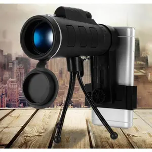Apple 40X60 Monocular with Night Vision Prism, Compatible with iPhone Models, Lightweight Tripod with Phone Clip for Outdoor Activities