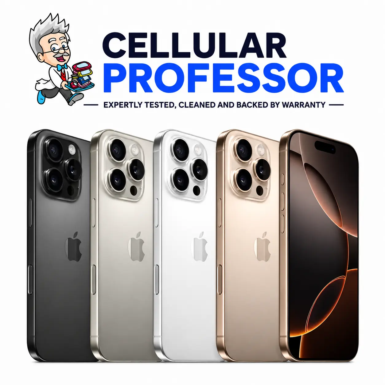 Refurbished Apple iPhone 16 Pro 128GB - 1TB (Unlocked) eSIM All COLORS SmartPhone - Good [90%+ Battery Health]