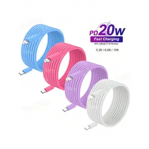 1m/2m/3m Extra Long Charger Cable for Apple. Available in multiple colors, supporting fast charging and high-speed data sync for Apple devices. USB-C to Lightning Cable, compatible with Apple 14/13/12/11 Pro Max/Mini/XS MAX/XR/XS/X/8/7/6s/SE, iPad.