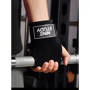 2pcs Men's And Women's Non-Slip Fitness Gloves, Wrist And Palm Support Gloves For Hard Lift Lifts, Pull-Up Assist Straps, Palm Protection Bar Non-Slip Wristbands, Bench Press Back Pull-Up Wrist Guards