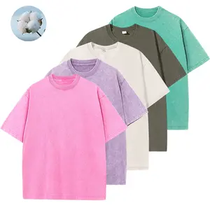 5pcs distressed washed loose T-shirts, unisex basic solid color street-style tops with retro crew neck, casual wear, versatile for all seasons, relaxed women’s clothing