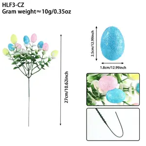 Artificial Easter Vine Decorations, Fake Easter Eggs and Berry Stems, Easter Egg Branches Ornament, Cross-Border Decoration
