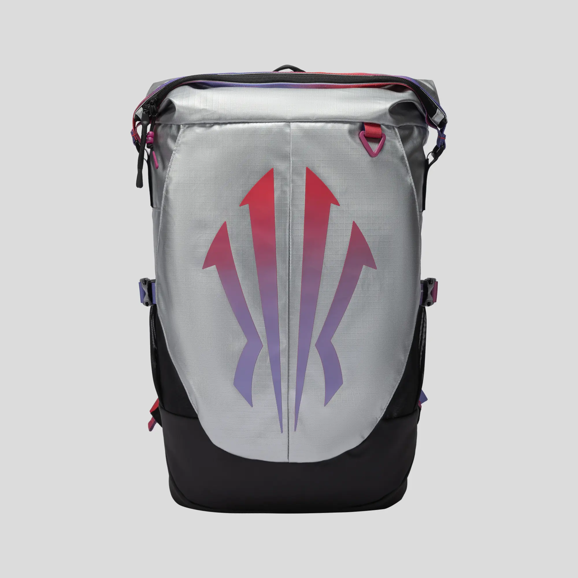 ANTA UNISEX KAI Basketball Backpack Black Silver Red Roll-Top Multi-Pocket Sports School Bag Gym Training Travel Everyday Carry Team Sports Kyrie Irving