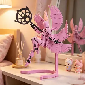 3D Printed Trendy Toy, Six-Winged Angel, Luxury Desktop Decor, Poseable Jointed Mech Doll, Control Your Pose, Perfect for Collectors