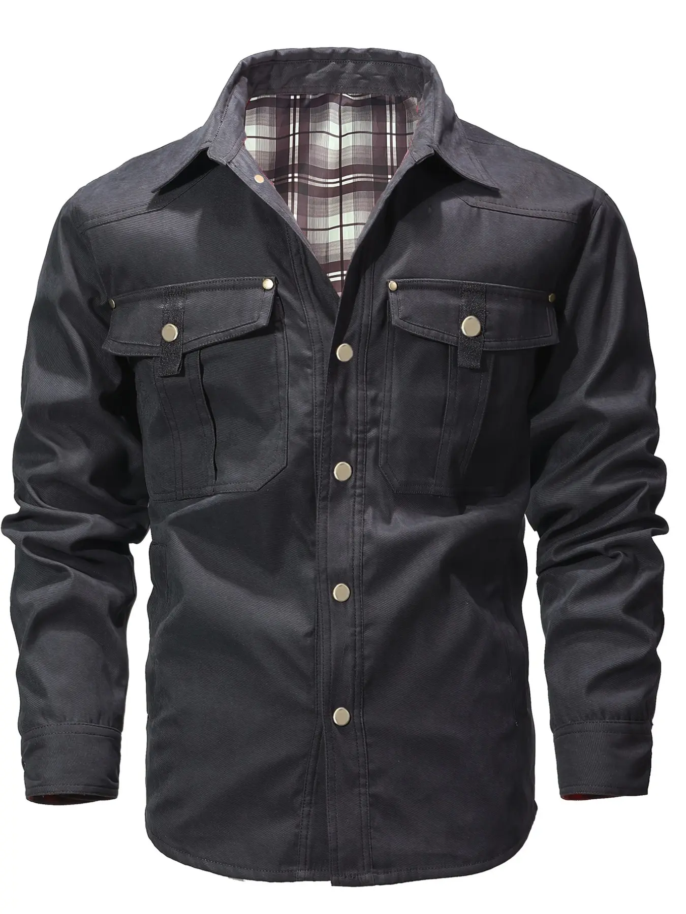 Men's Workwear Jacket, Outdoor Sports Large Pocket Coat, Casual Multi-Pocket Long Sleeve Shirt, Suitable for Outdoor Sports and Daily Wear