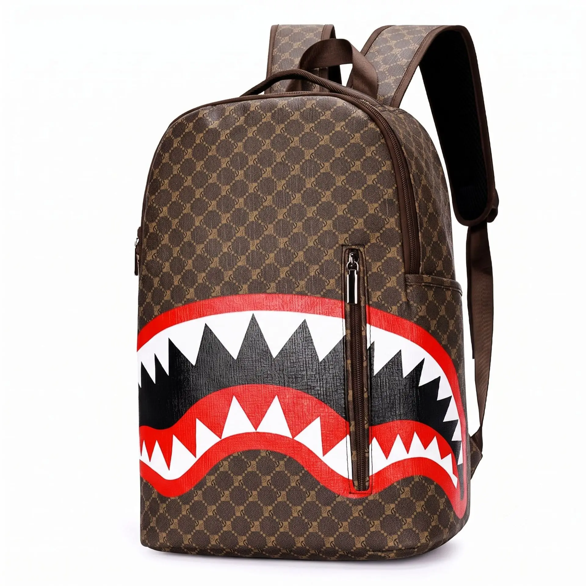 New Double Shoulder Bag Casual Shark Business Large Capacity Men's Backpack Schoolbag Travel Bag 40X30X15 cm