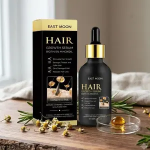 Hair Growth Serum 60mL, Biotin 5% Minoxidil Scalp Serum for Thicker, Fuller-Looking Hair & Daily Hair Care