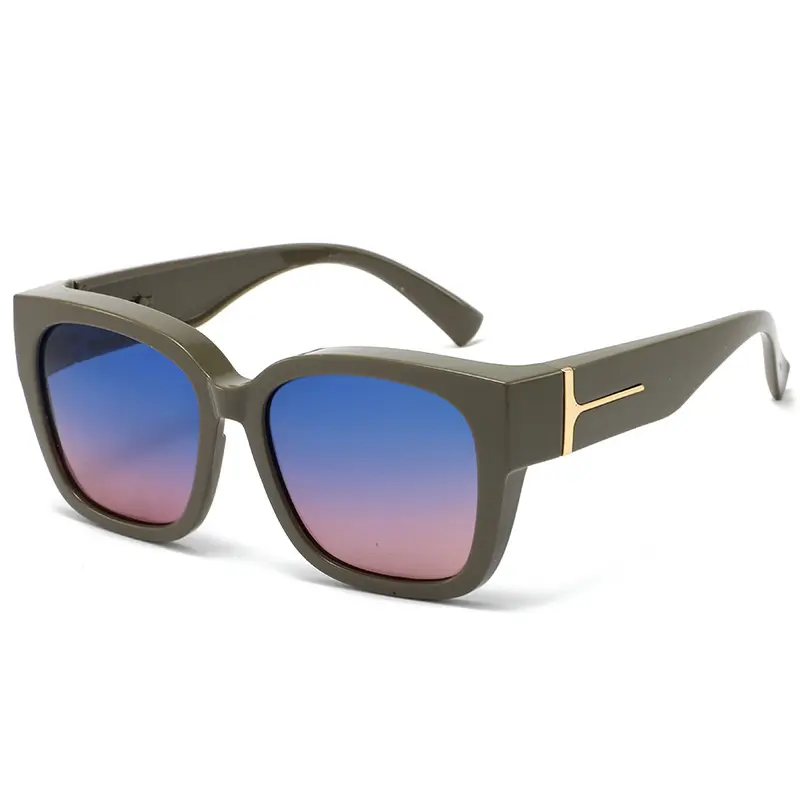 Glossy Coconut Grey Frame, Blue-Top Pink-Bottom Lenses