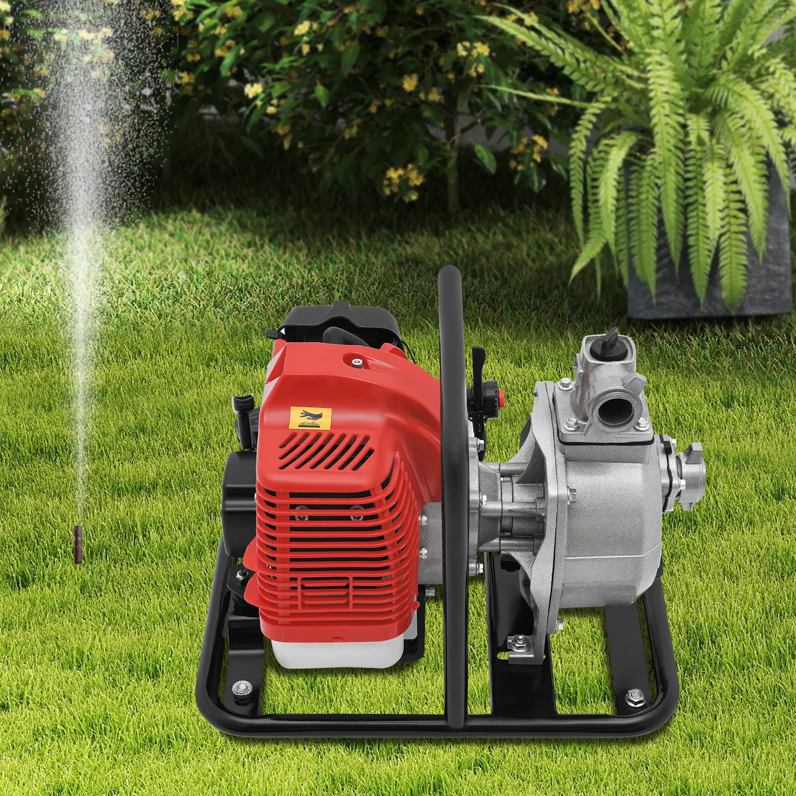43CC 2 Stroke Gas Powered Water Pump 1.7HP 135L Min Flow 30M Lift for Irrigation Drainage Gardening Farm Use