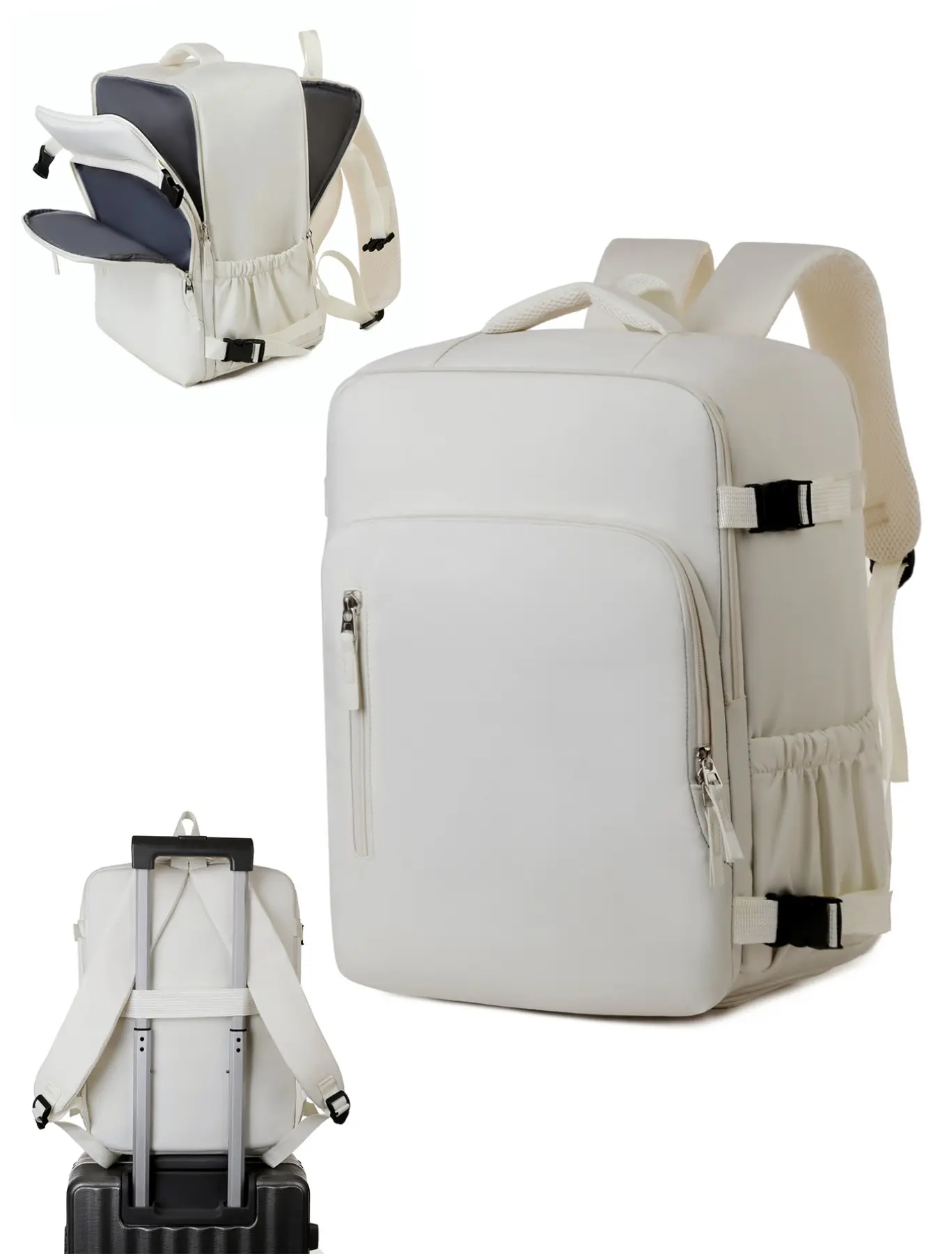 Women's Backpack Wizz Air Approved, 40x30x20cm, Large Capacity, Separate Shoe Compartment, 180-Degree Opening, Business Travel, Casual Style, Lightweight Casual Daypack, Adjustable Backpack