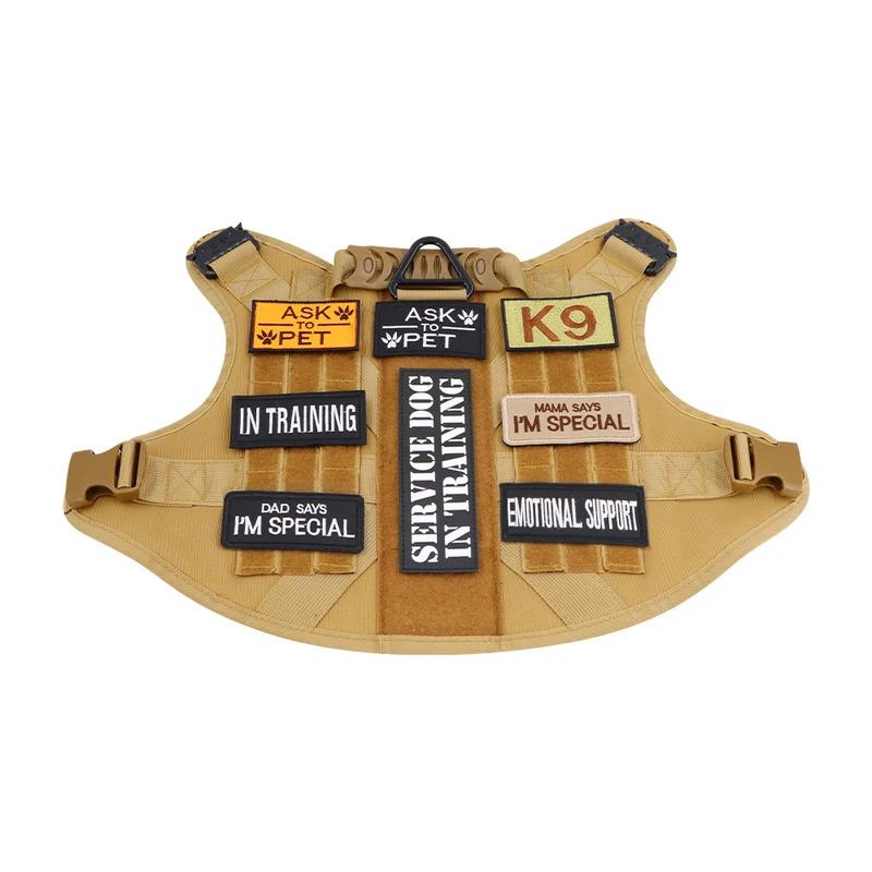 12 Pieces Tactical Patch Bundle For Dog Vest Harness Collar Personalized Patches Tags Sticker Label Custom Name ID Sticker