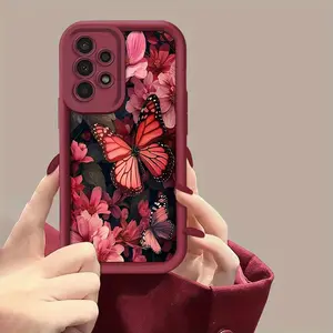 Butterfly Floral Pattern Phone Case forSamsung Galaxy S26 S25 S24 S23 S22 S21 Fe Plus Ultra A13 A14 A15 A16 A17 A33 A34 A35 A36 A52 A53 A54 Note20, Shockproof, Durable, And Beautifully Designed with High Aesthetic Appeal.