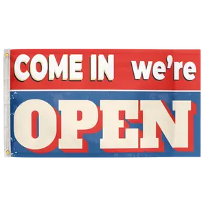 Come In We're Open 3'X5' Flag 100D Polyester (90cm x 150cm) Business Flag (B14) RolFlags