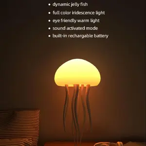 7-Color USB-Powered Floating Tentacle Pendant Light Full-Color Gradient Jellyfish LED Intelligent Voice Controlled Night ABS